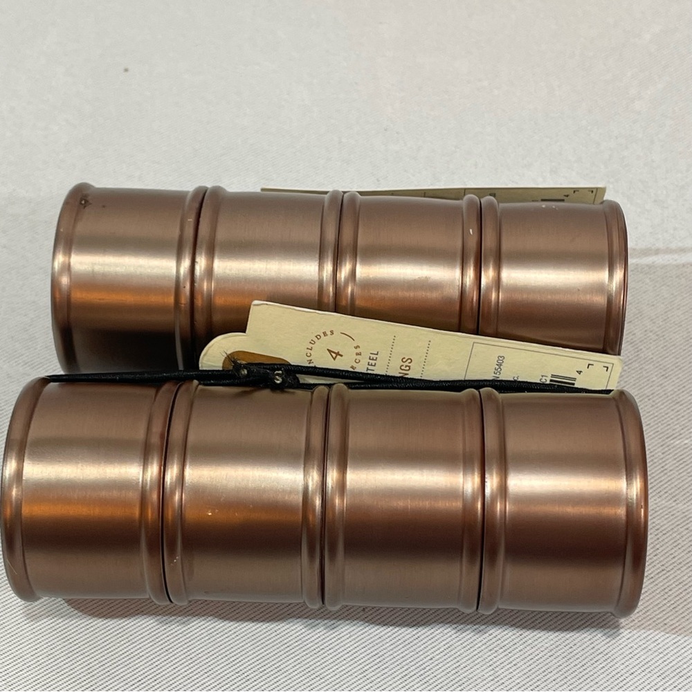 Hearth & Hand Magnolia Stainless Steel Napkin Rings Copper Tone 2 Sets